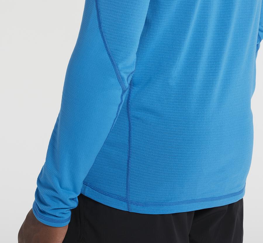 Top Hoka One One Hombre Azules - 1/2 Cremallera Midlayer - RPMV91823